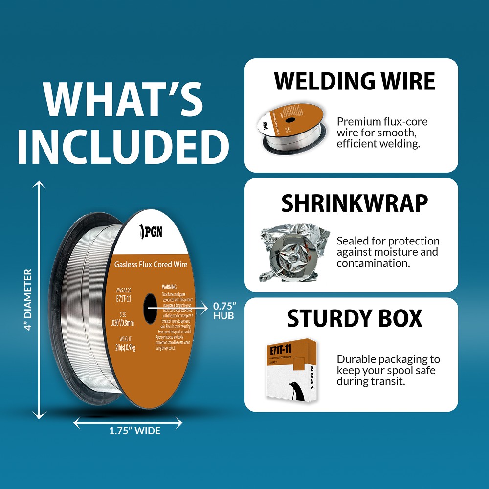 E71T-11 .030″ (0.8mm) – 2-Lb – Gasless Flux Core Mild Steel MIG Welding Wire