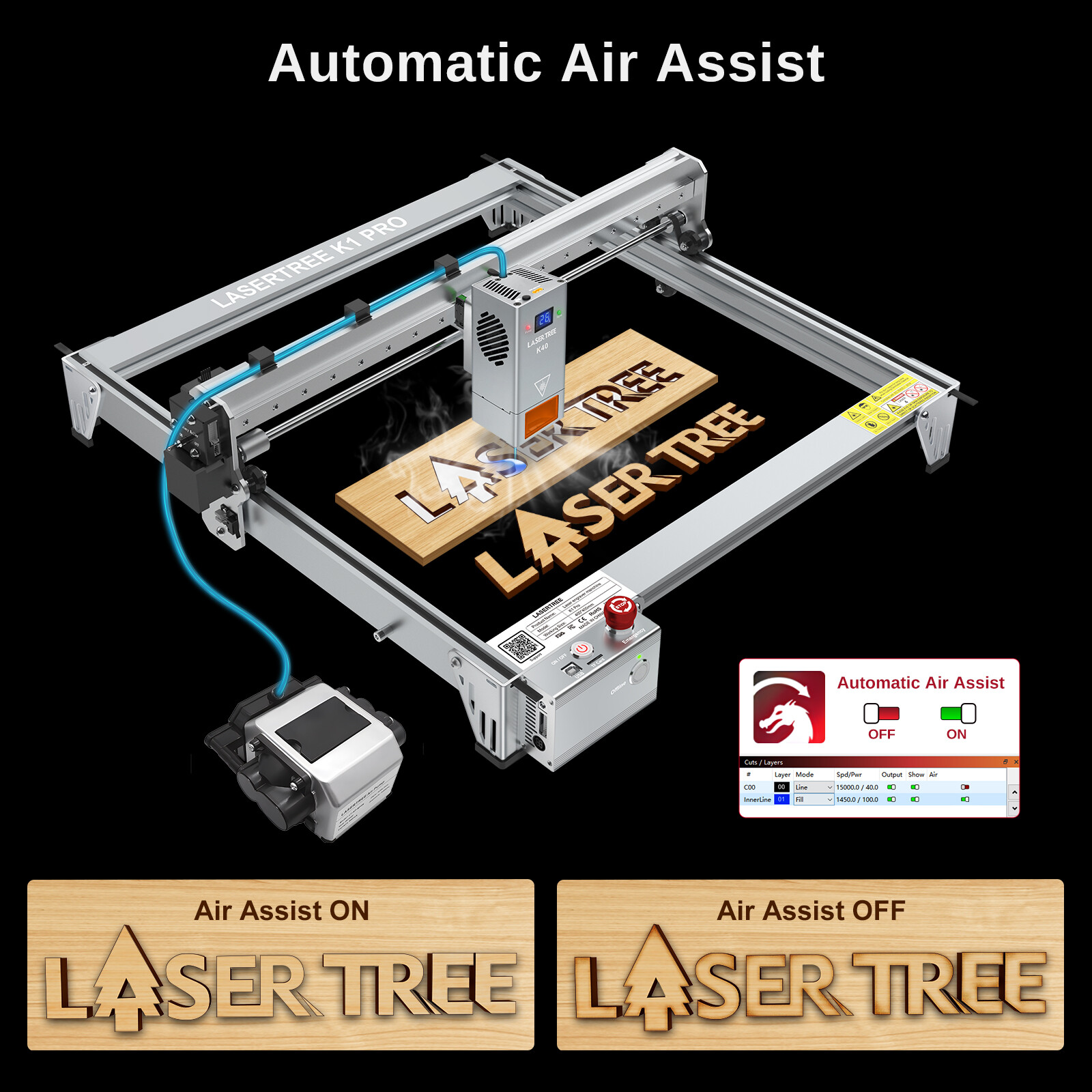 40W Laser Engraver, Laser Cutter and Engraver Machine for DIY Laser Engraving