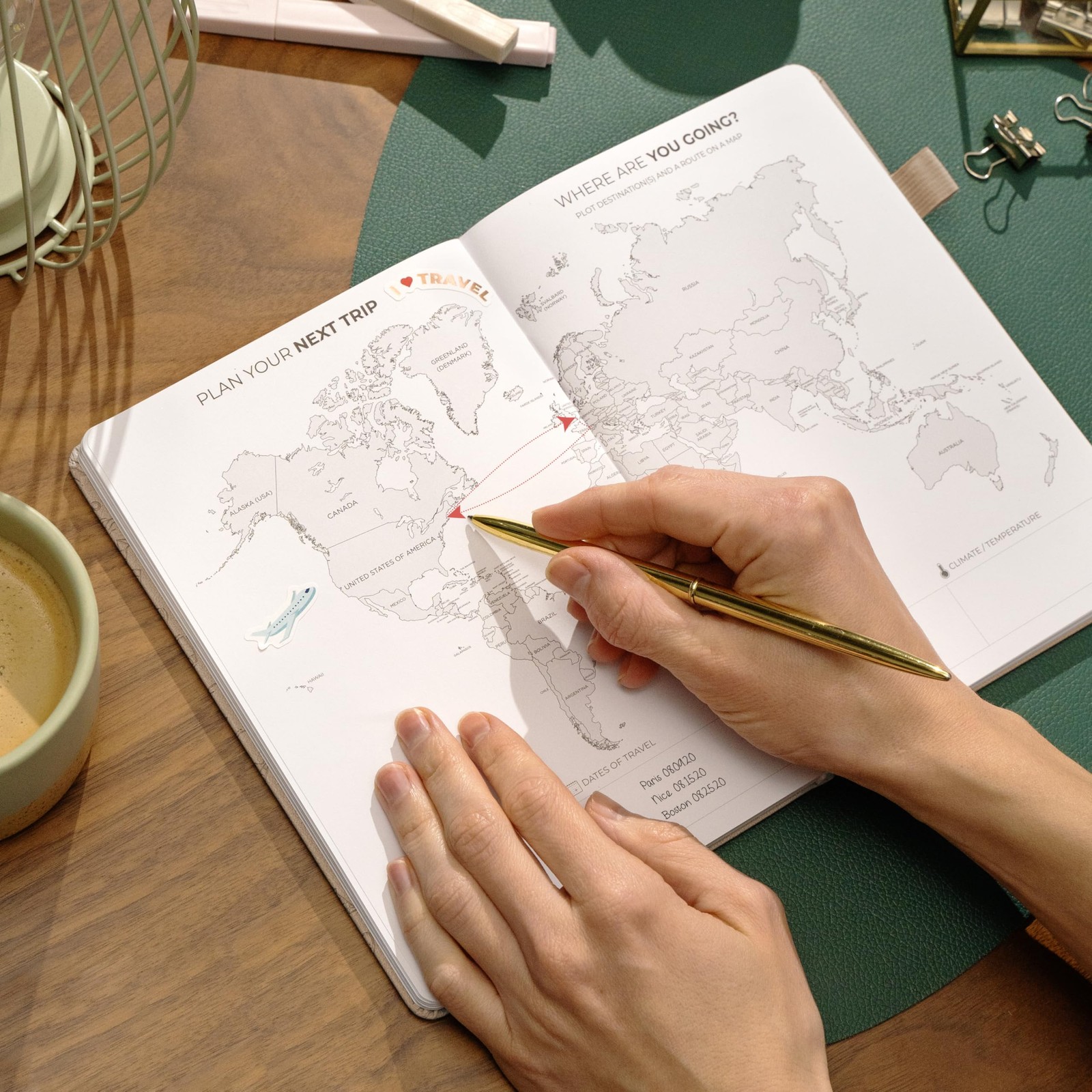 Clever Fox Travel Planner A5 Hardcover Journal Fulfill Your Travel Dreams