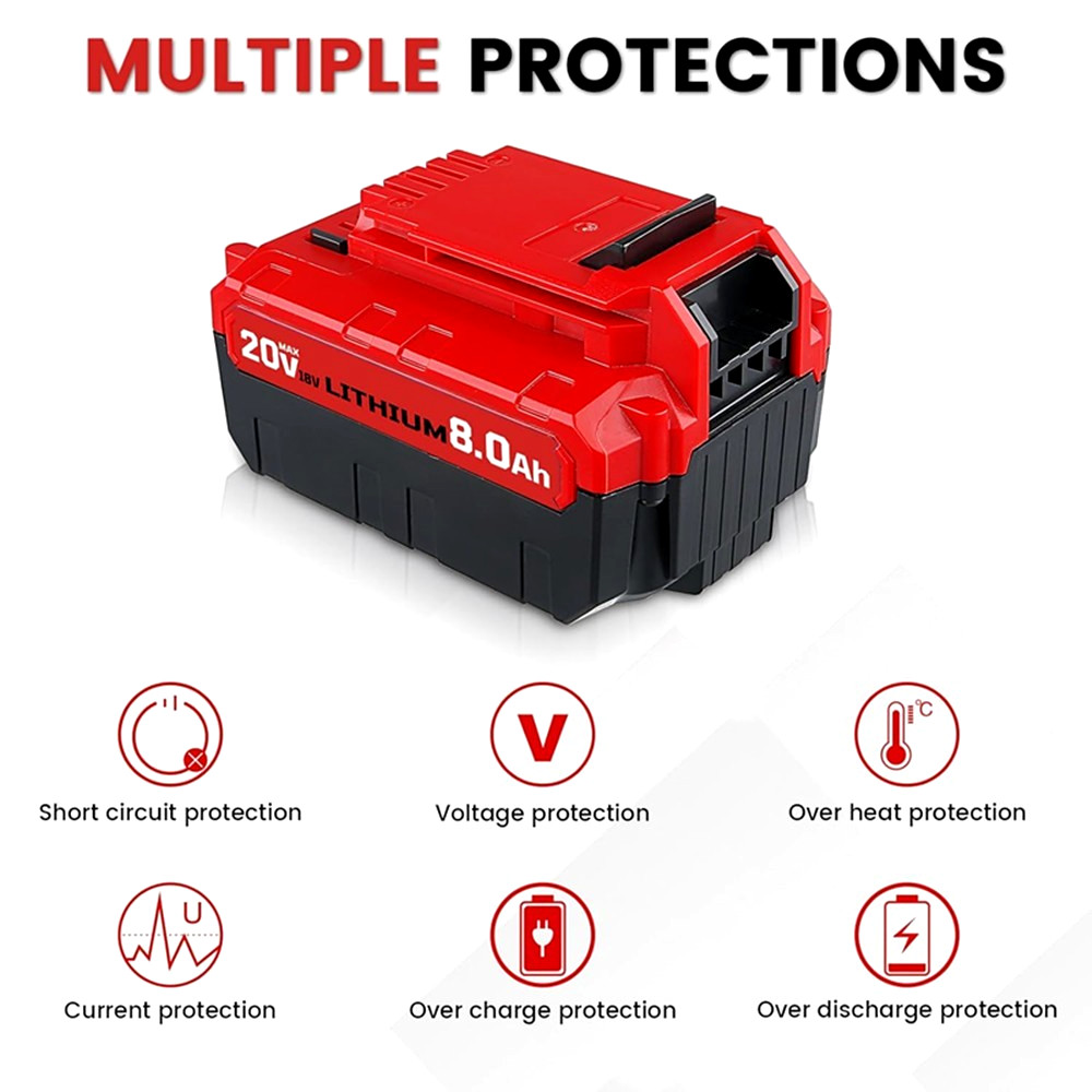 2PACK 20 Volt 8.0Ah Lithium-ion Battery for Porter Cable 20V MAX PCC685L PCC680L