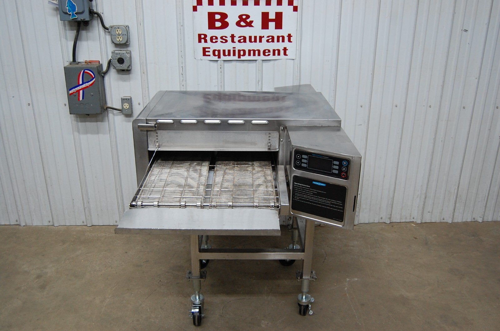 TurboChef HhC 2020 High Speed Impingement Conveyor Pizza Oven w/ Mobile Stand
