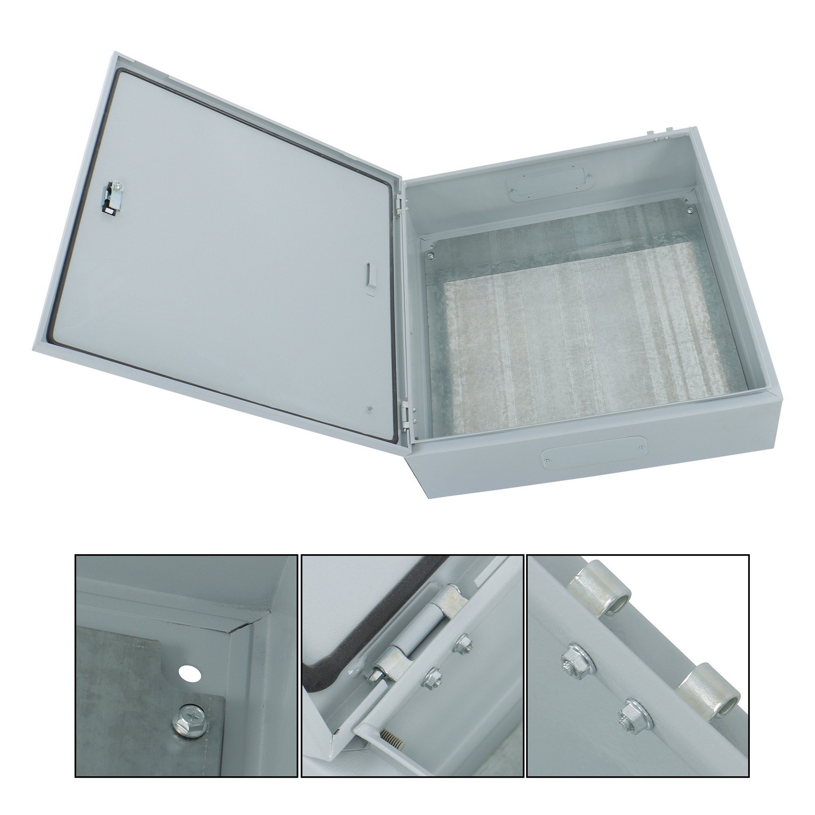 24x24x8″ Industrial Steel Enclosure Electrical Box NEMA 4X IP66 w/Mounting Plate