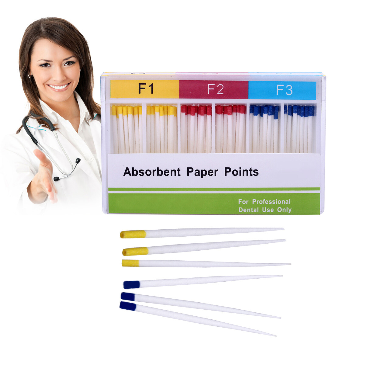 100pcs/pack Dental Endodontic Absorbent Paper Points F1.F2.F3