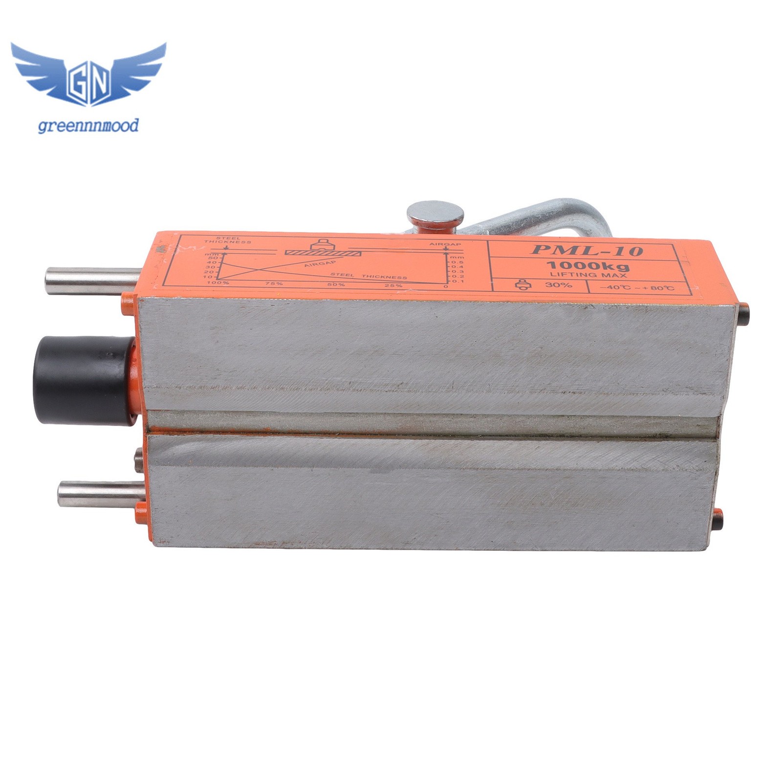 Magnetic Lifter Lifting Magnet Hoist 2200 lbs/1000 kg 2 Safety Factor Orange