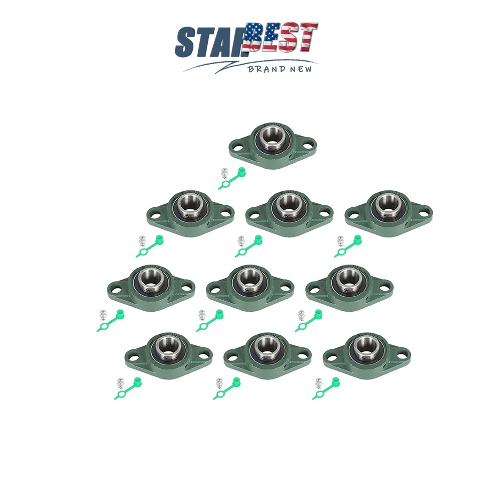 UCFL205-16 Pillow Block Flange Bearing 1″ Bore 2 Bolt Solid Base 10PCS