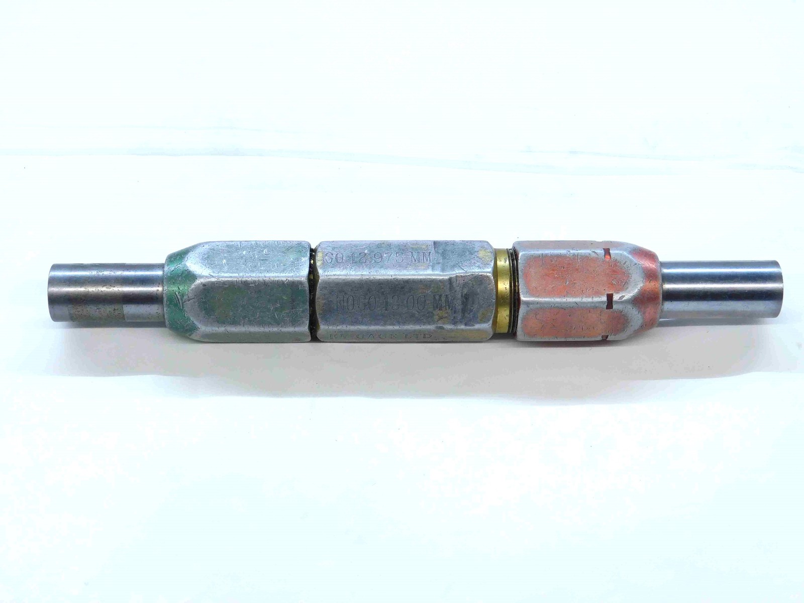 12.973 & 13.000 METRIC PIN PLUG GAGE GO NO GO ONSIZE 13 mm .5107 13.00 CHECK