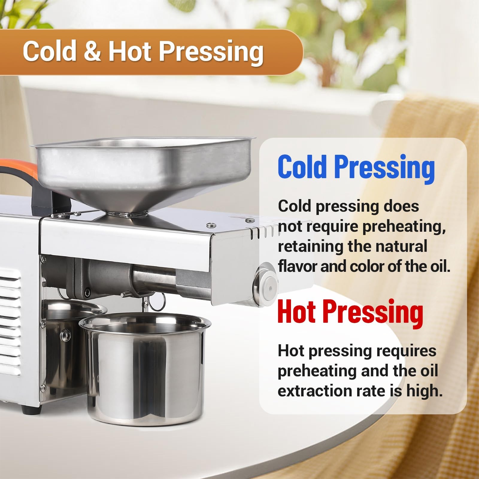 900W Commercial Automatic Oil Press Machine Stainless Steel Oil Extractor Food