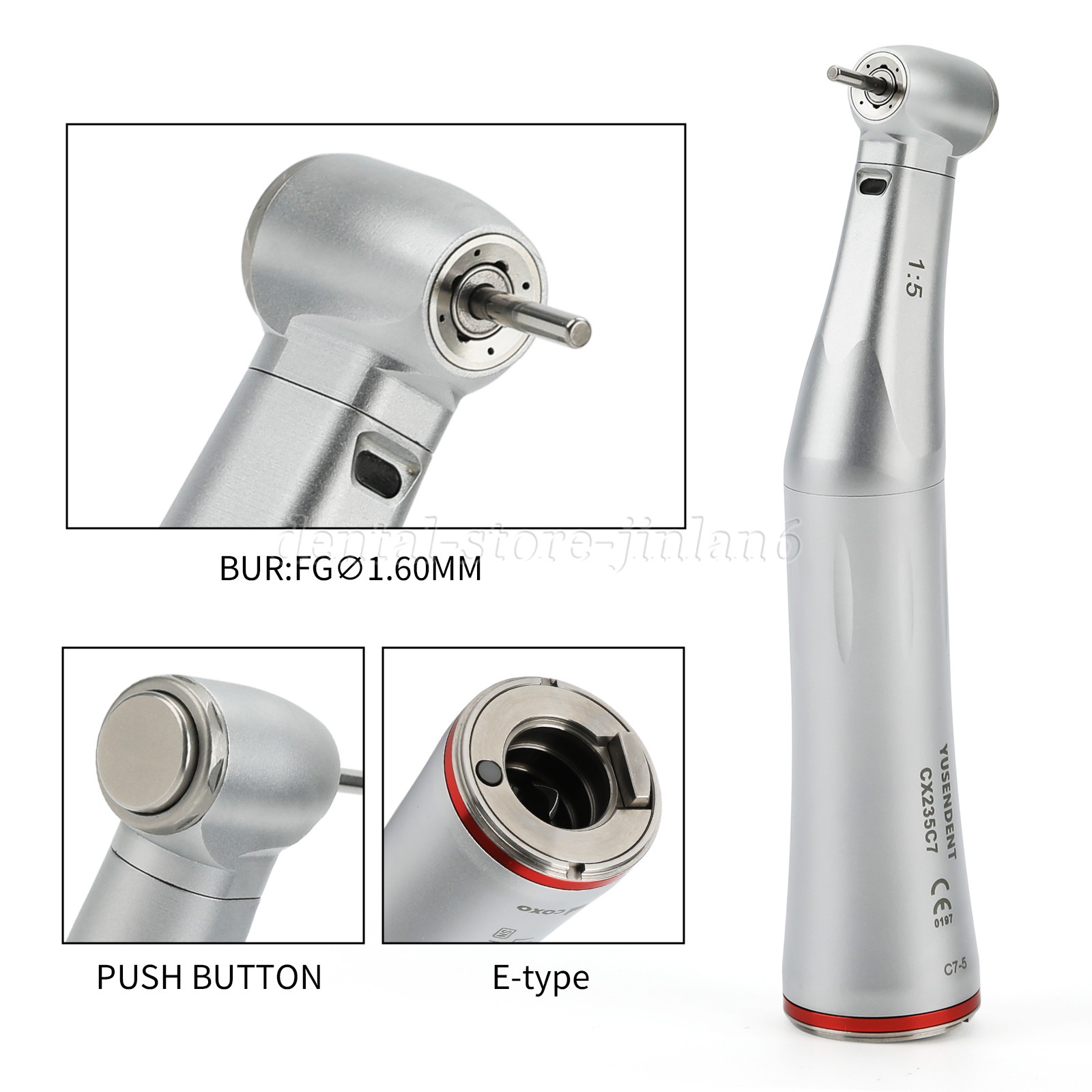 COXO Dental Internal water spray 1:5 Increasing LED Optic Fiber Contra Angle
