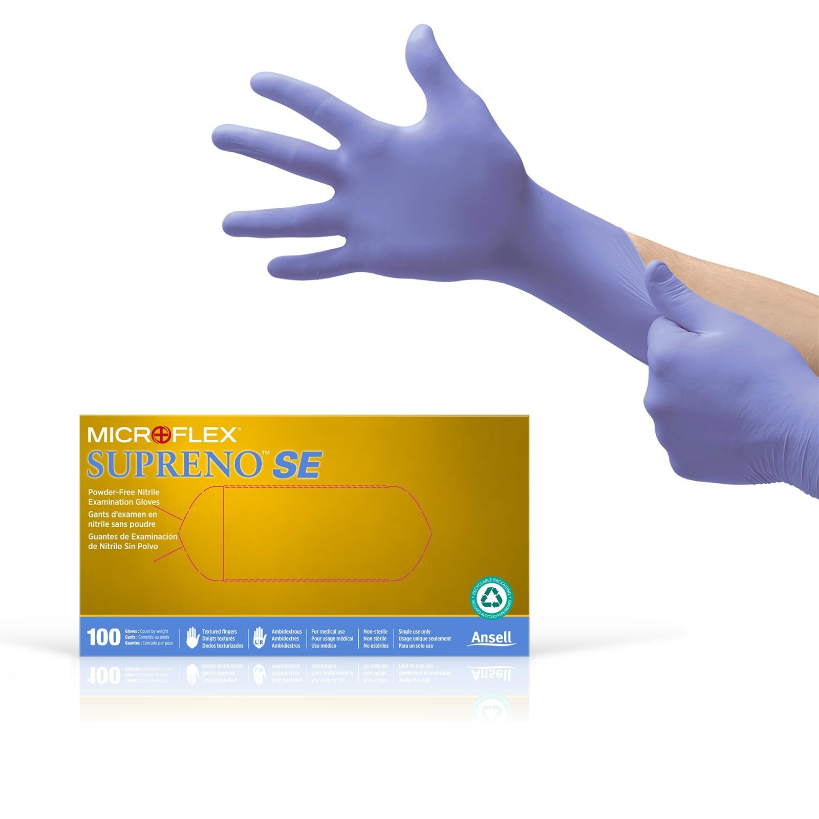 Microflex SU-690 Disposable Nitrile Gloves, Latex-Free, Powder-Free Glove for…