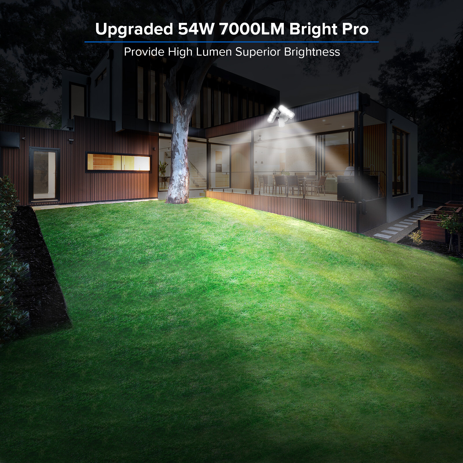 SANSI 2x LED Security Light Motion Sensor 7000LM IP65 Outdoor Wall Floodlight