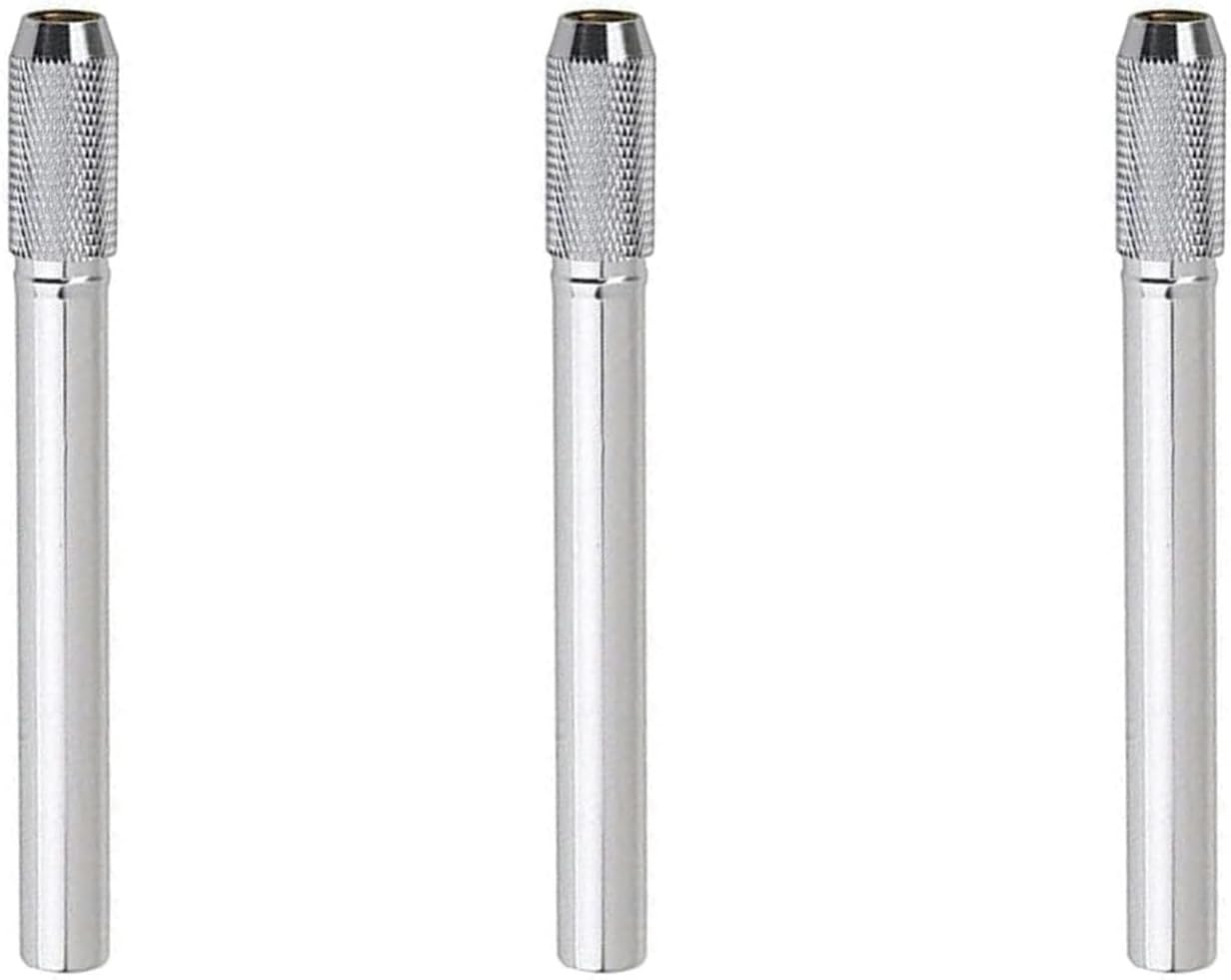 3Pcs Silver Extenders Dual Head Pencil Extender for Artists Adjustable Metal Han