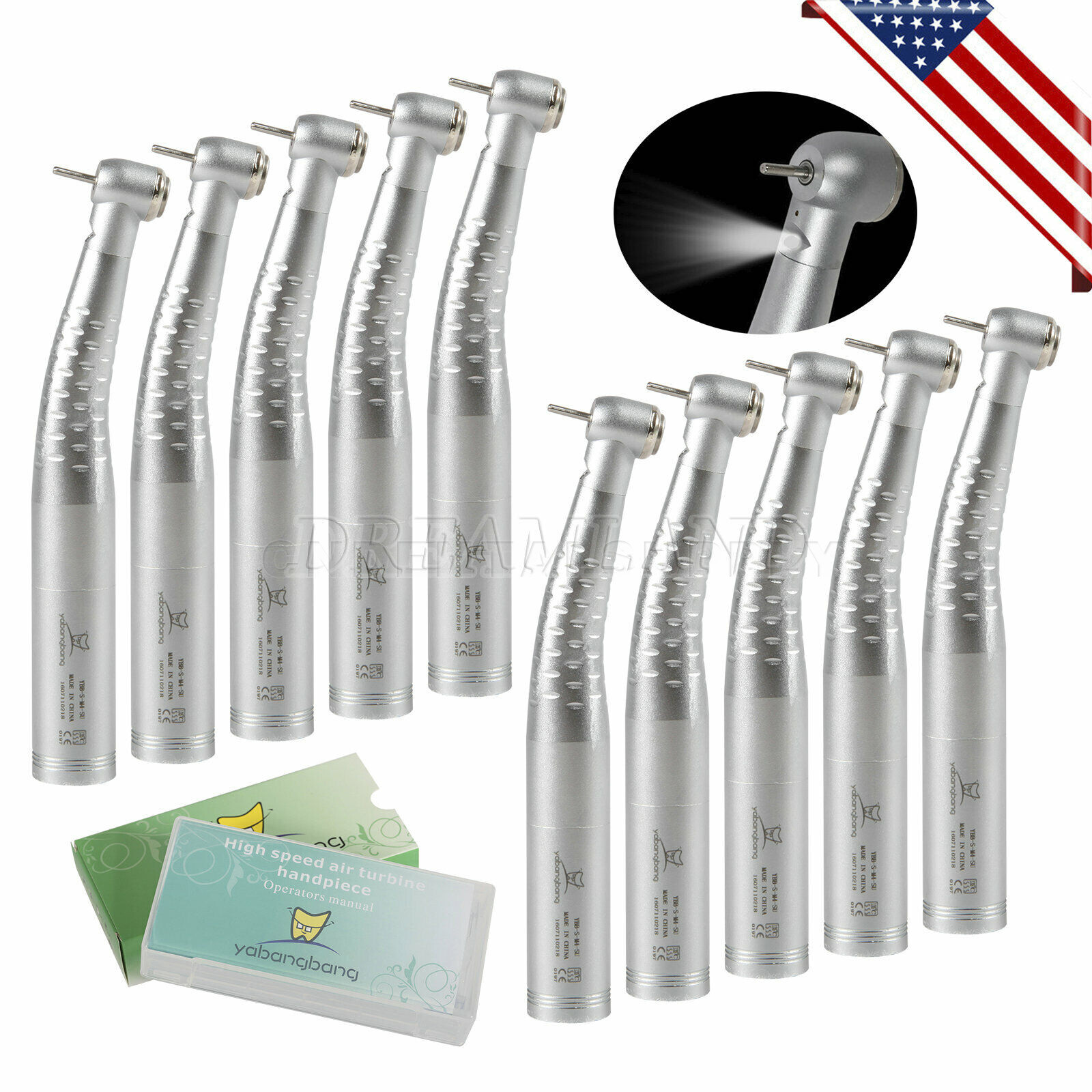 Yabang Dental Fiber Optic LED High Speed Handpiece Fit KaV Coupler YB6/YD6