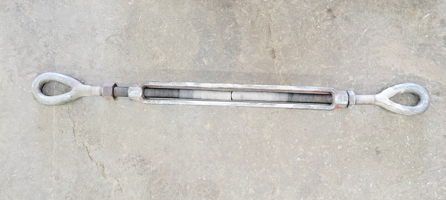 TURNBUCKLE EYE TO EYE THREAD LENGTH 14″ THREAD SIZE 1″-8 38″ X 56″ STEEL 1″ DIA