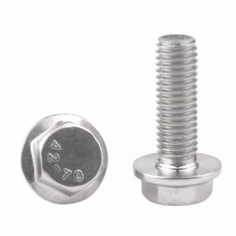 M6 FLANGED BOLTS FULLY THREADED HEXAGON FLANGE HEAD SCREWS A2 STAINLESS STEEL ﻿