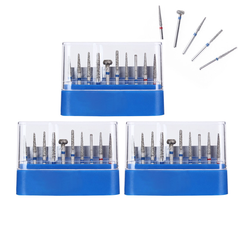 3Kits Dental Diamond Burs FG-101 Drill F Handpiece Crown and Bridge Preparation
