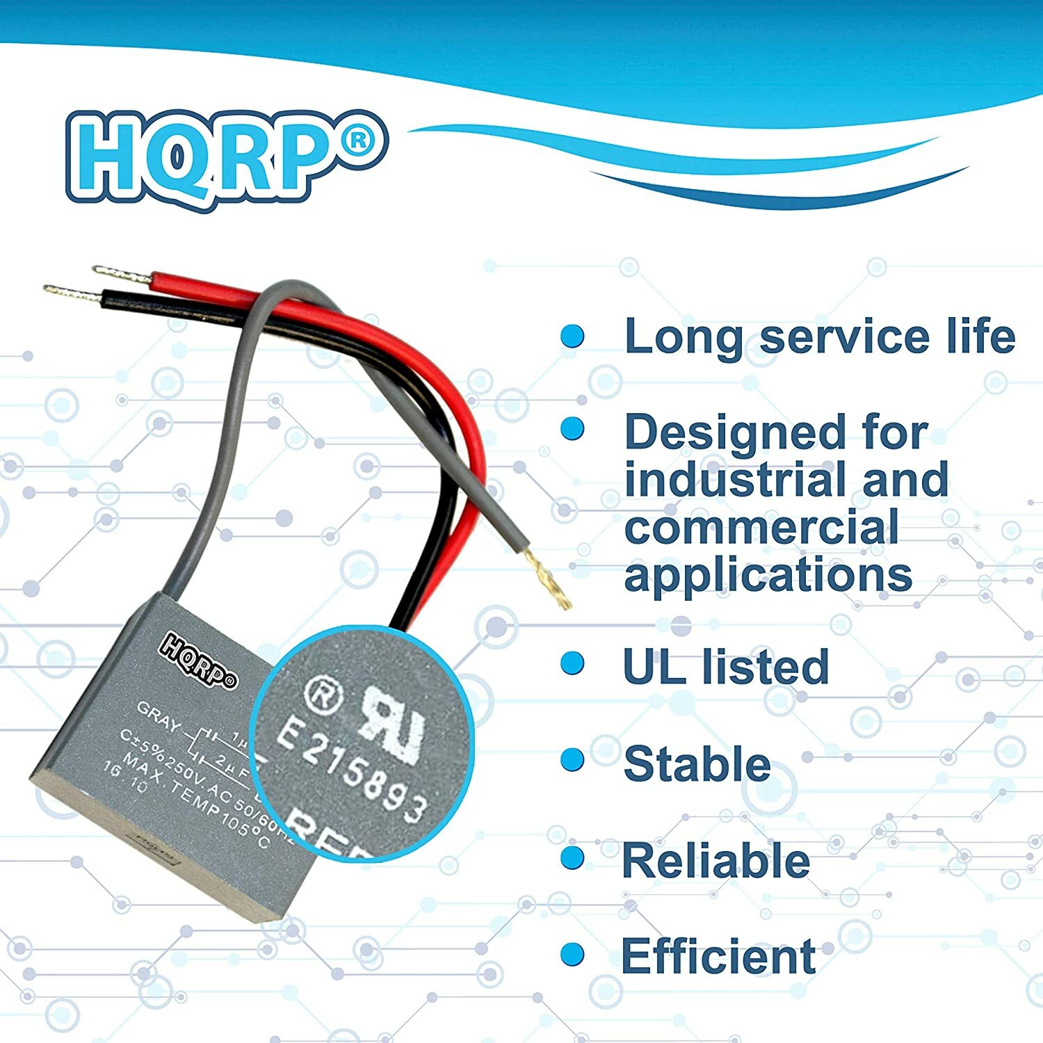 HQRP CBB61 250VAC Ceiling Fan / CBB65 370-440VAC Dual Run Motor Start Capacitors