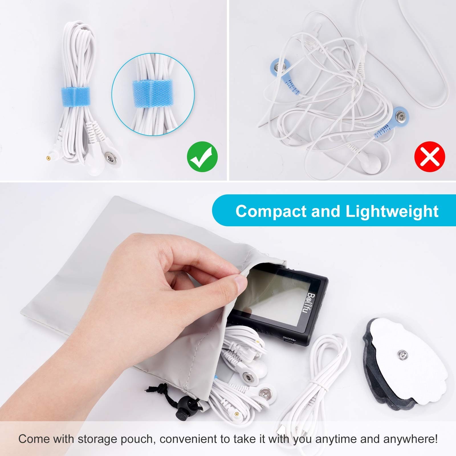 Belifu 4 Independent Channel TENS EMS Unit, 24 Modes,30 Level Inten… Fast Ship