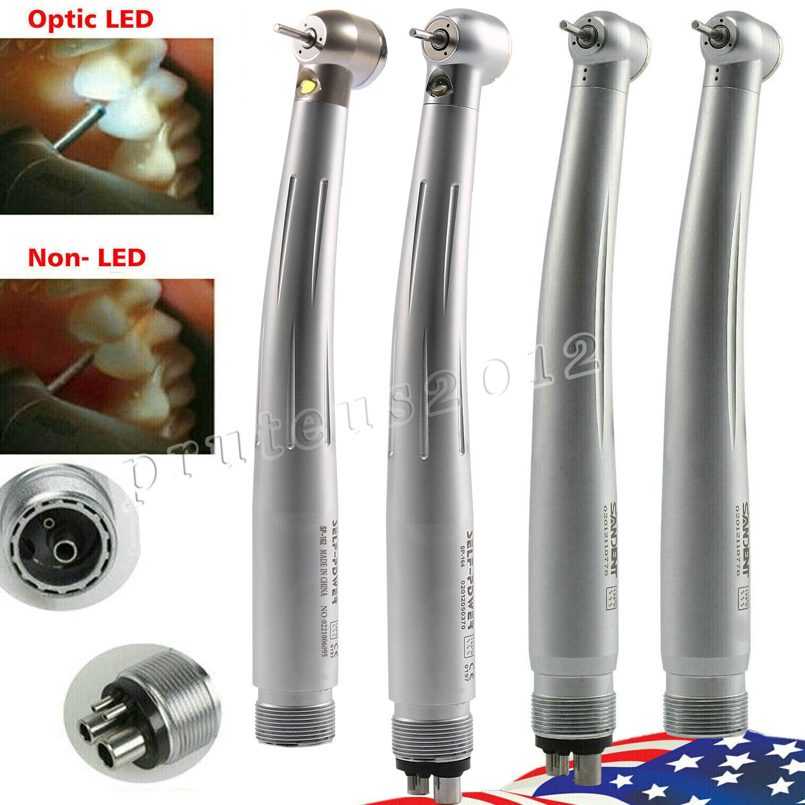 NSK Style Dental Fiber Optic LED E-generator/High Speed Handpiece 2/4Hole CE FDA