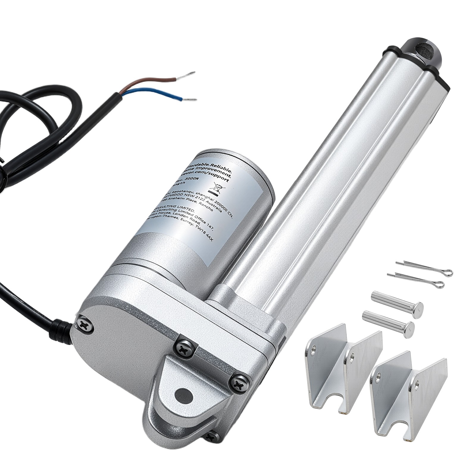 VEVOR Linear Actuator 12V 6-inch 675lbs/3000N IP65 Waterproof 0.2″/s Actuator