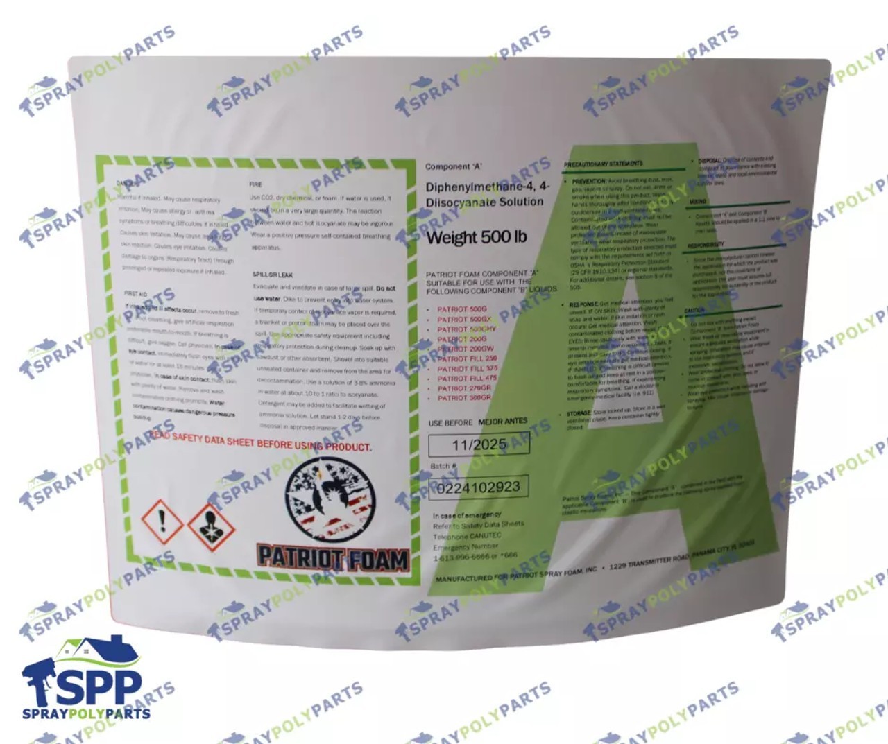 PATRIOT FOAM 400GHY OPEN CELL SPRAY FOAM 20,000 BF
