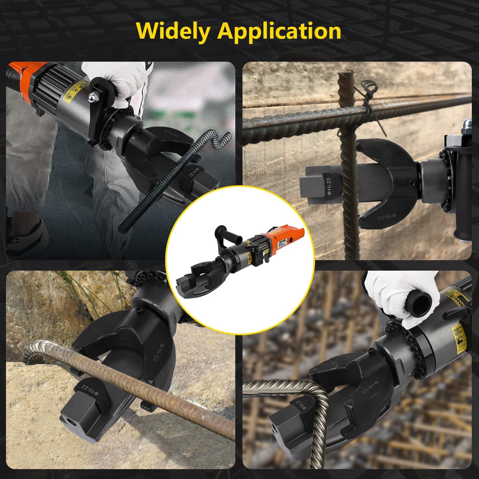 1200W Electric Hydraulic Rebar Bender Tool,110V, Bending up to 7/8 in #7 22 mm