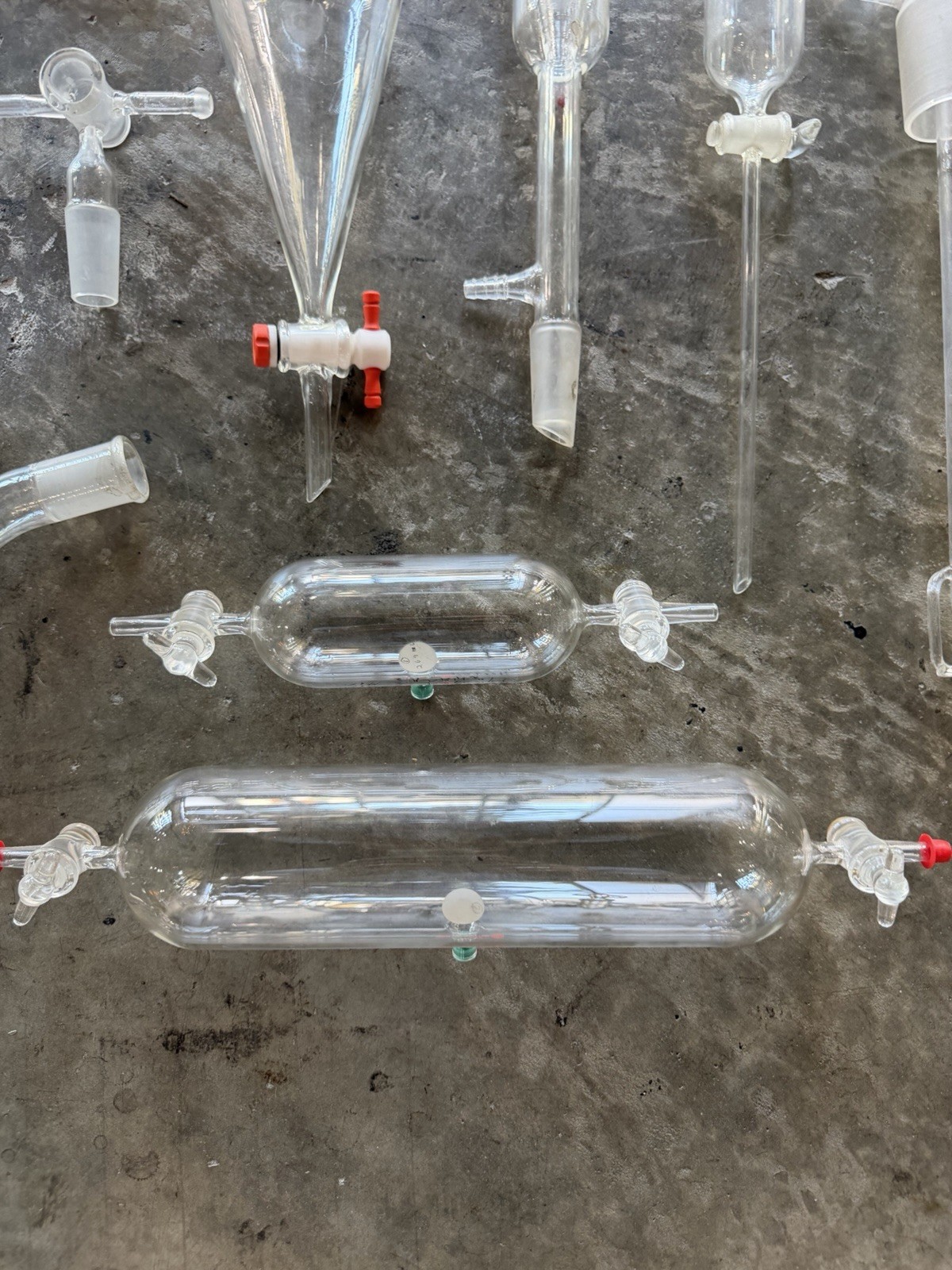 Vintage Chemistry Glassware Lot 11pc – Supelco Gas Tubes Ace Glass Kimax 24/40