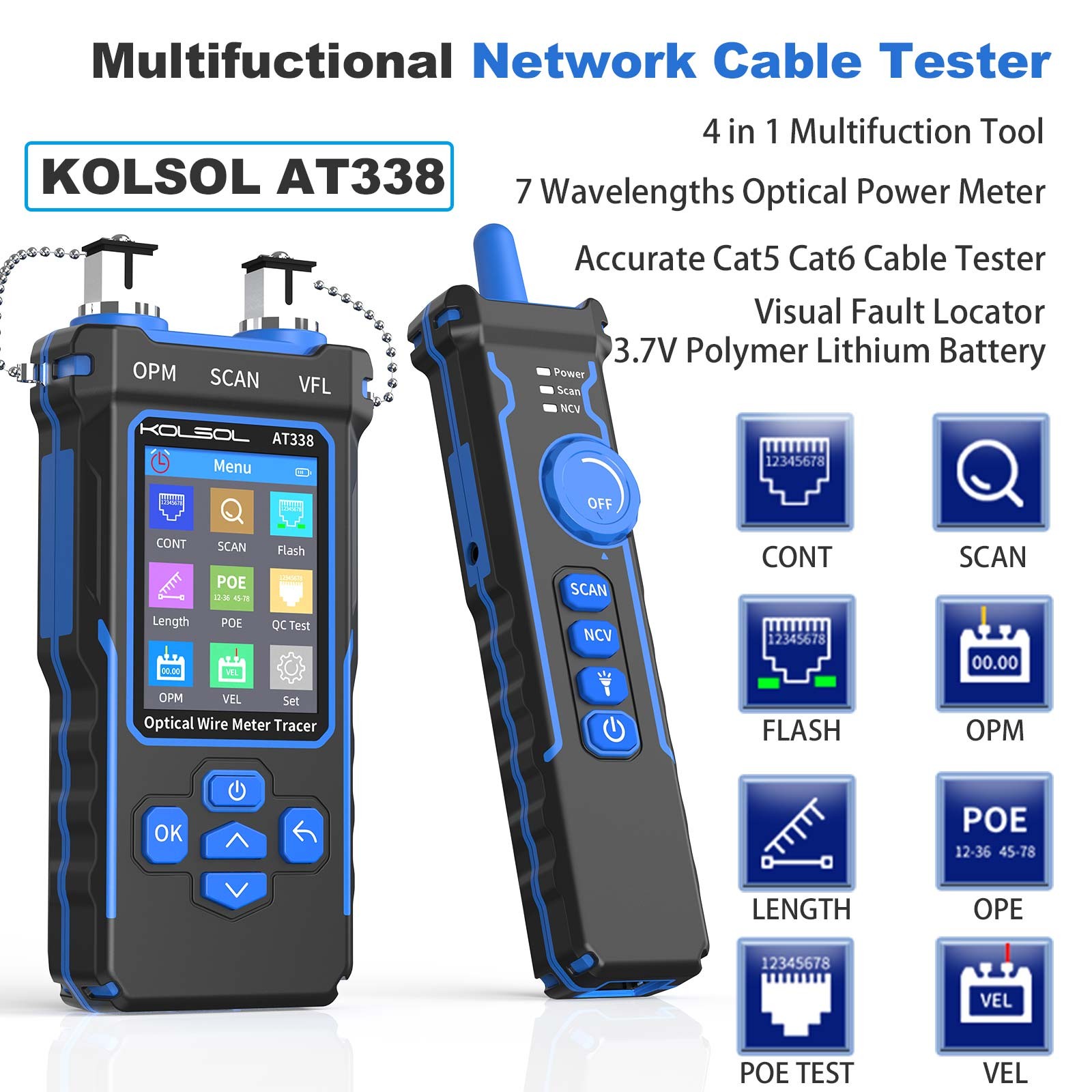 Network Cable Tester CAT5 CAT6 Cable Toner Ethernet RJ45 POE Test,Fault location