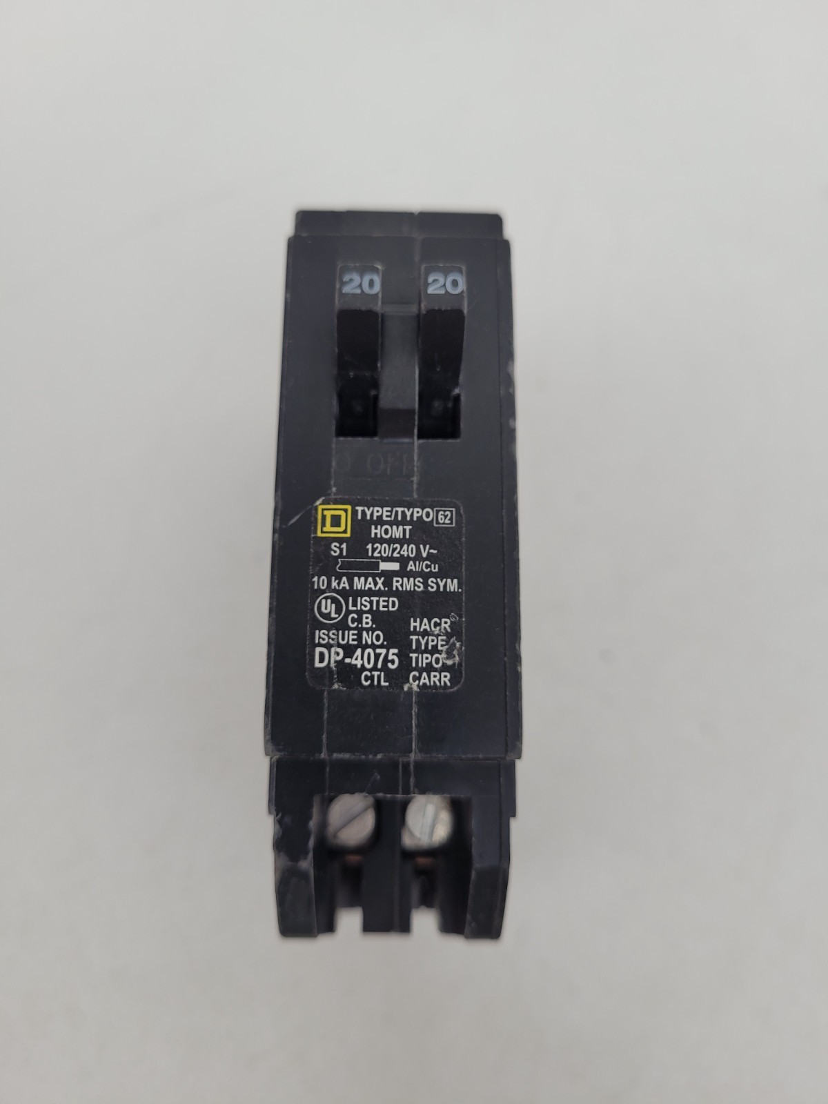 HOMT2020 Square D 20 Amp 1 pole Circuit Breaker – Next Day Option – Flaw