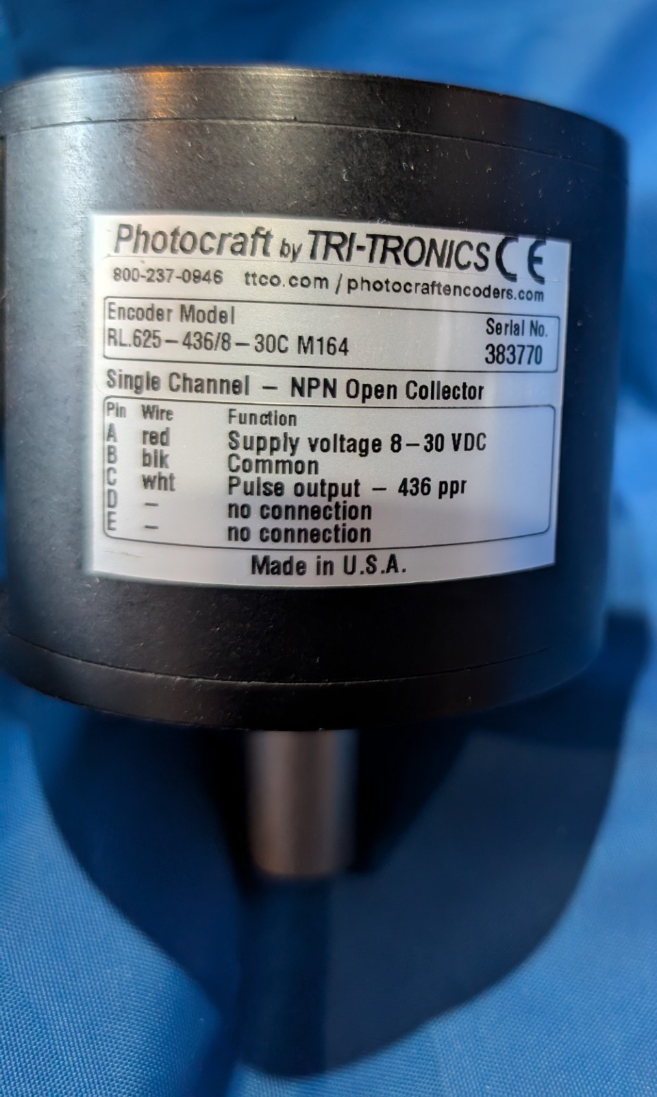 Photocraft RL.625-436/8-30C M164 Single Channel NPN Open Collector Black New