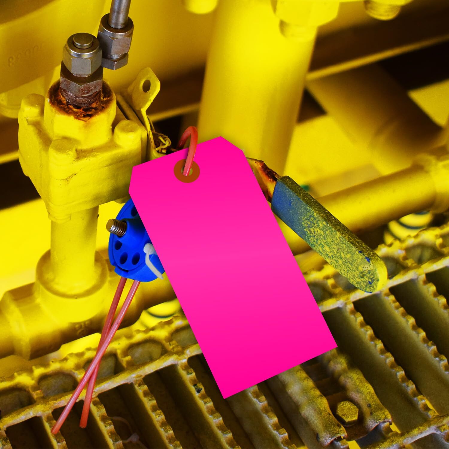 Fluorescent Pink Blank Tags with Pre-Punched Hole – 100-Pack 4.75″ x 2.375″ S…