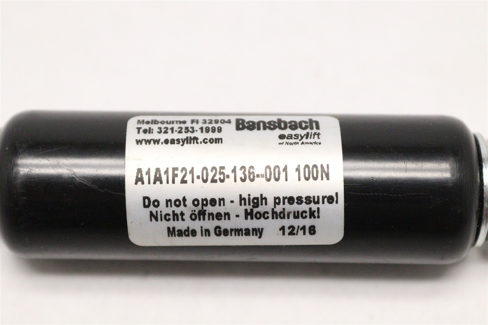 BANSBACH GAS SPRING 100N FORCE A1A1F21-025-136–001 100N