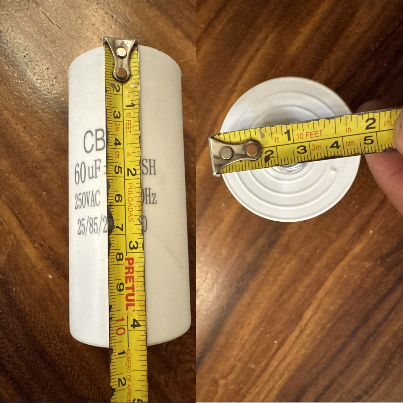 60UF 250VAC Wire Motor Run Capacitor CBB60 50/60HZ HVAC 25/85/21 60MFD