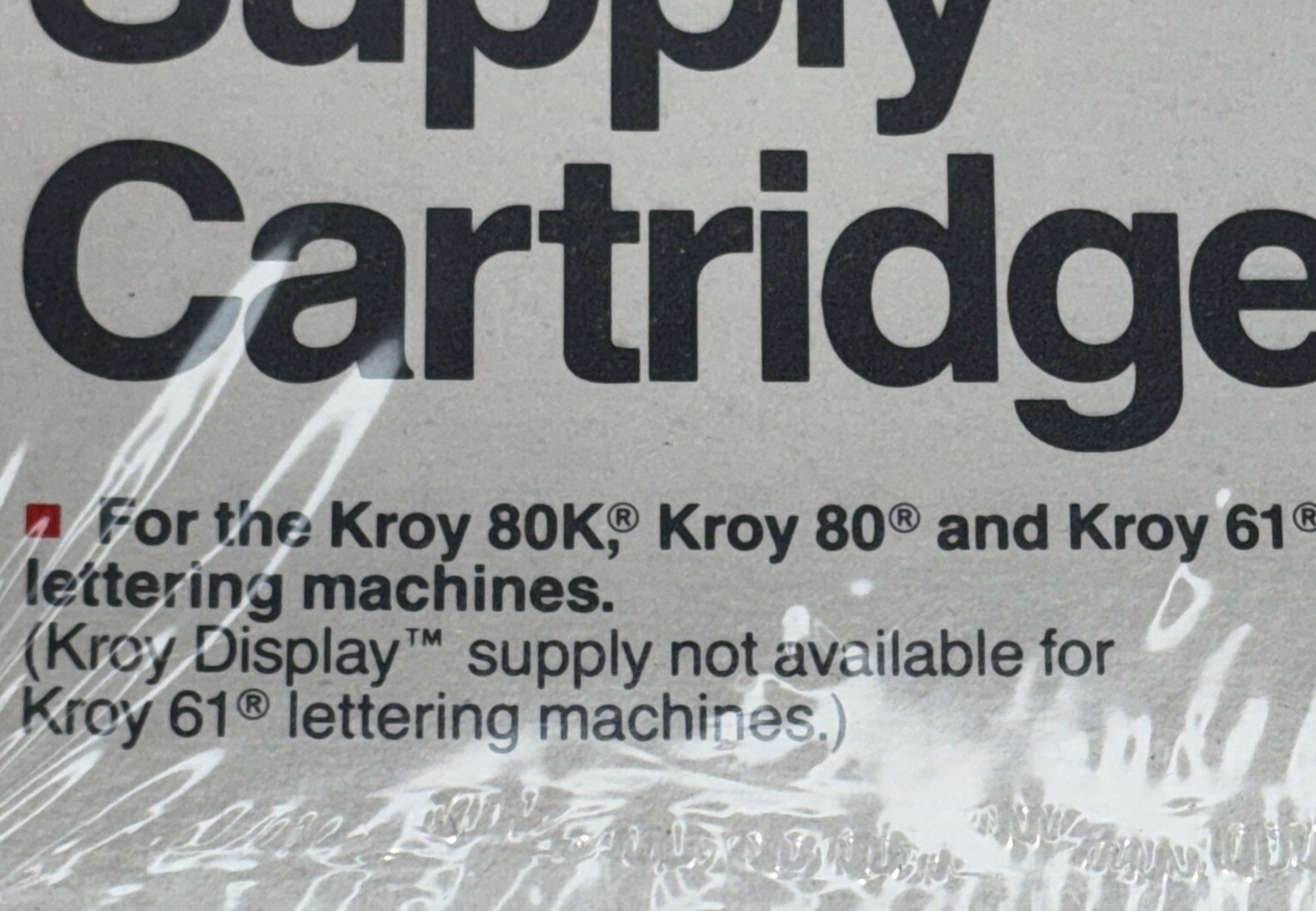 Kroy Premium Supply Cartridge Black/Translucent 200 Diazo Expired DEC 87 Sealed