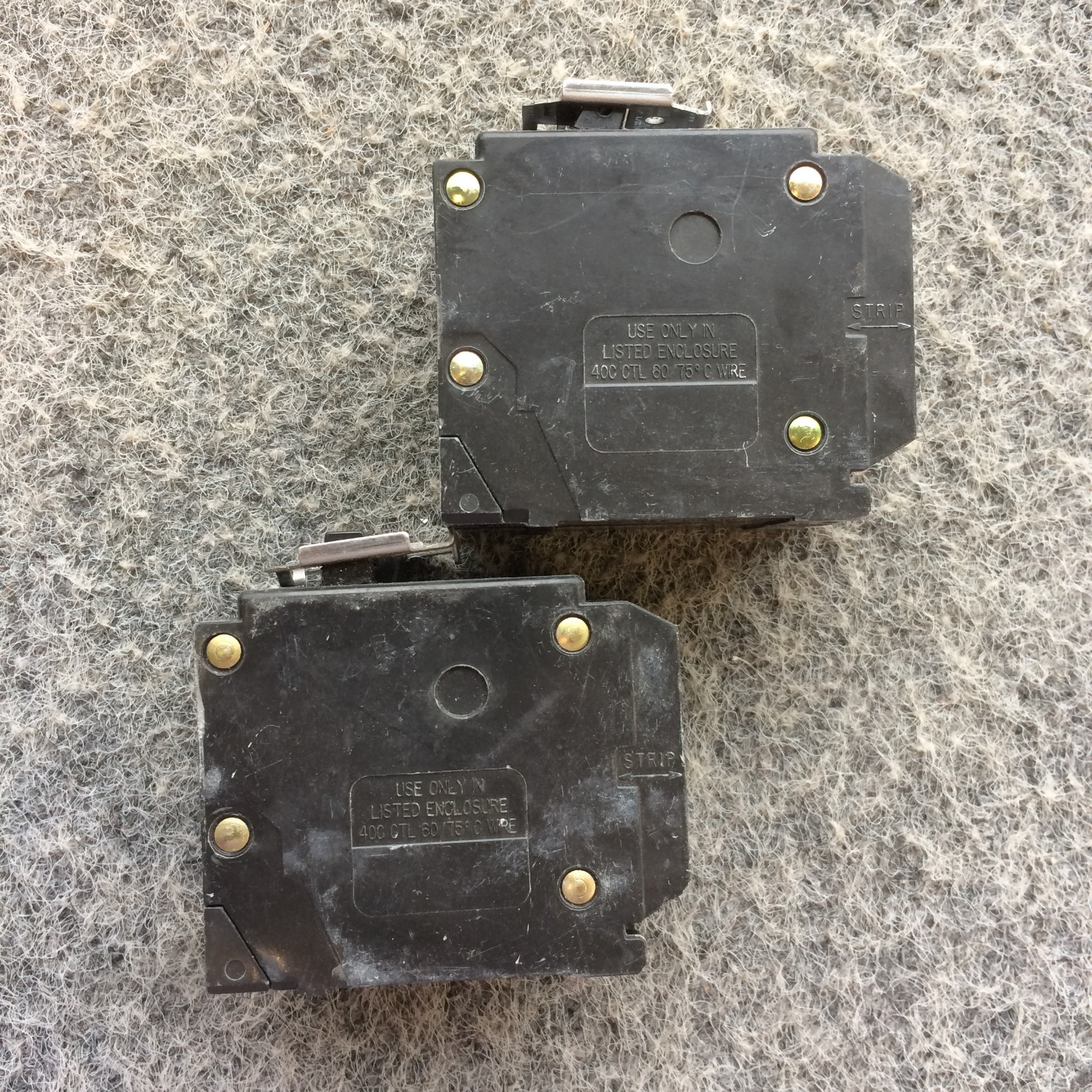 Lot of 2 Eaton Quad 2 Pole 20A BQ220230 & BQC22030 Common & Non Common Trip NOS
