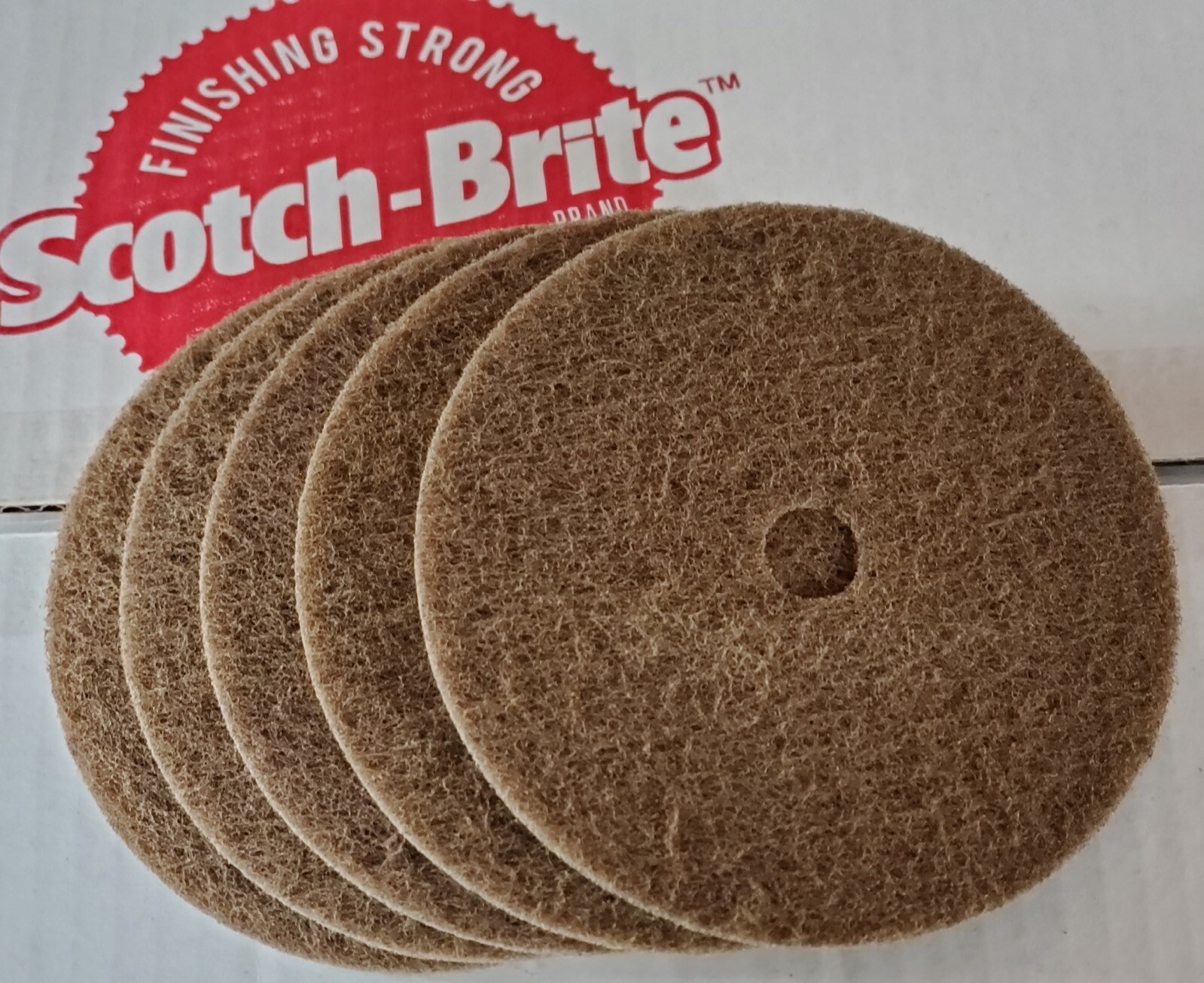 (5) 6” Scotch-Brite Cut & Polish Finishing Disc Very Fine Alum Oxide 3/4” Arbor