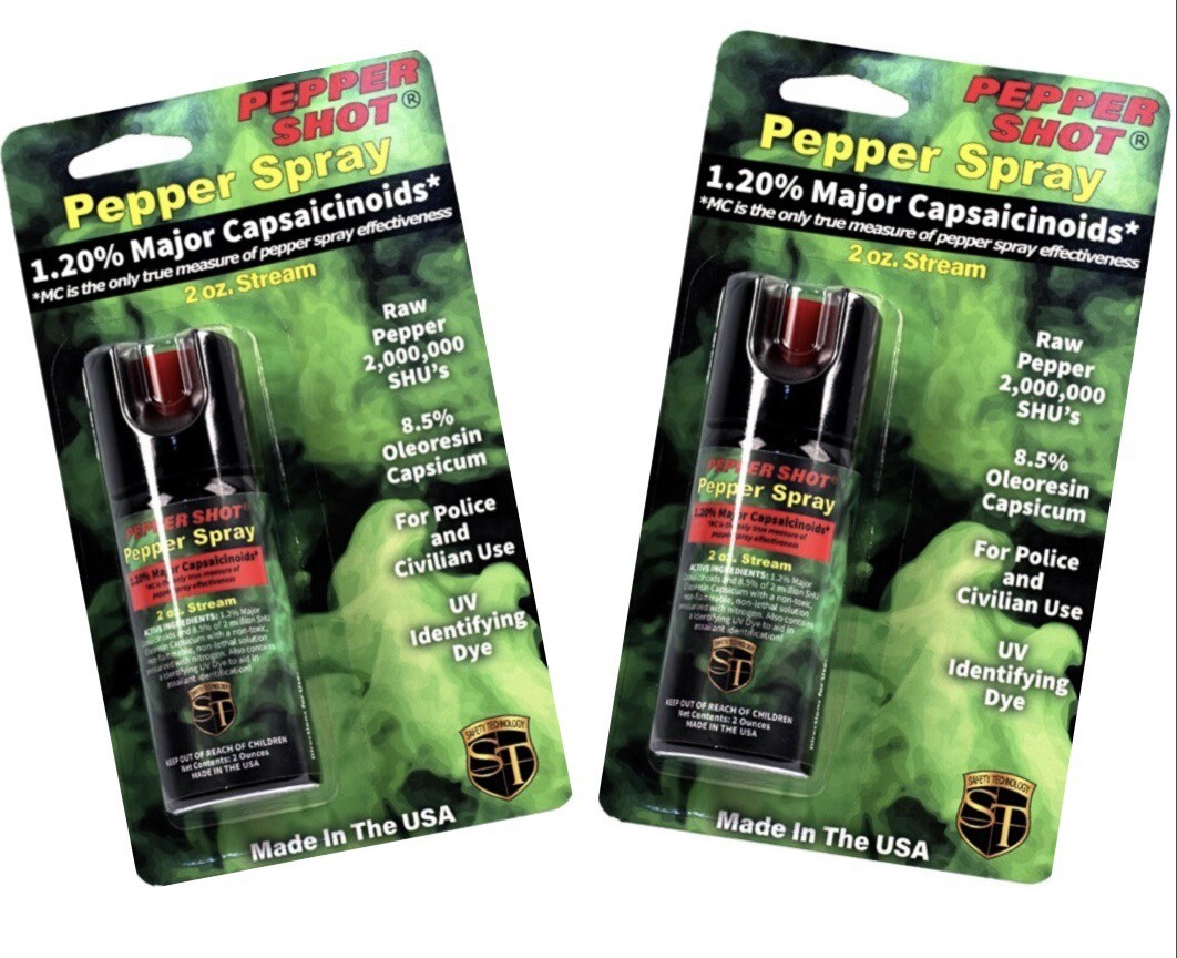 2 HOT ON MARKET 2 oz POLICE Pepper Spray STREAM SAFETY LOCK Self Home Defense