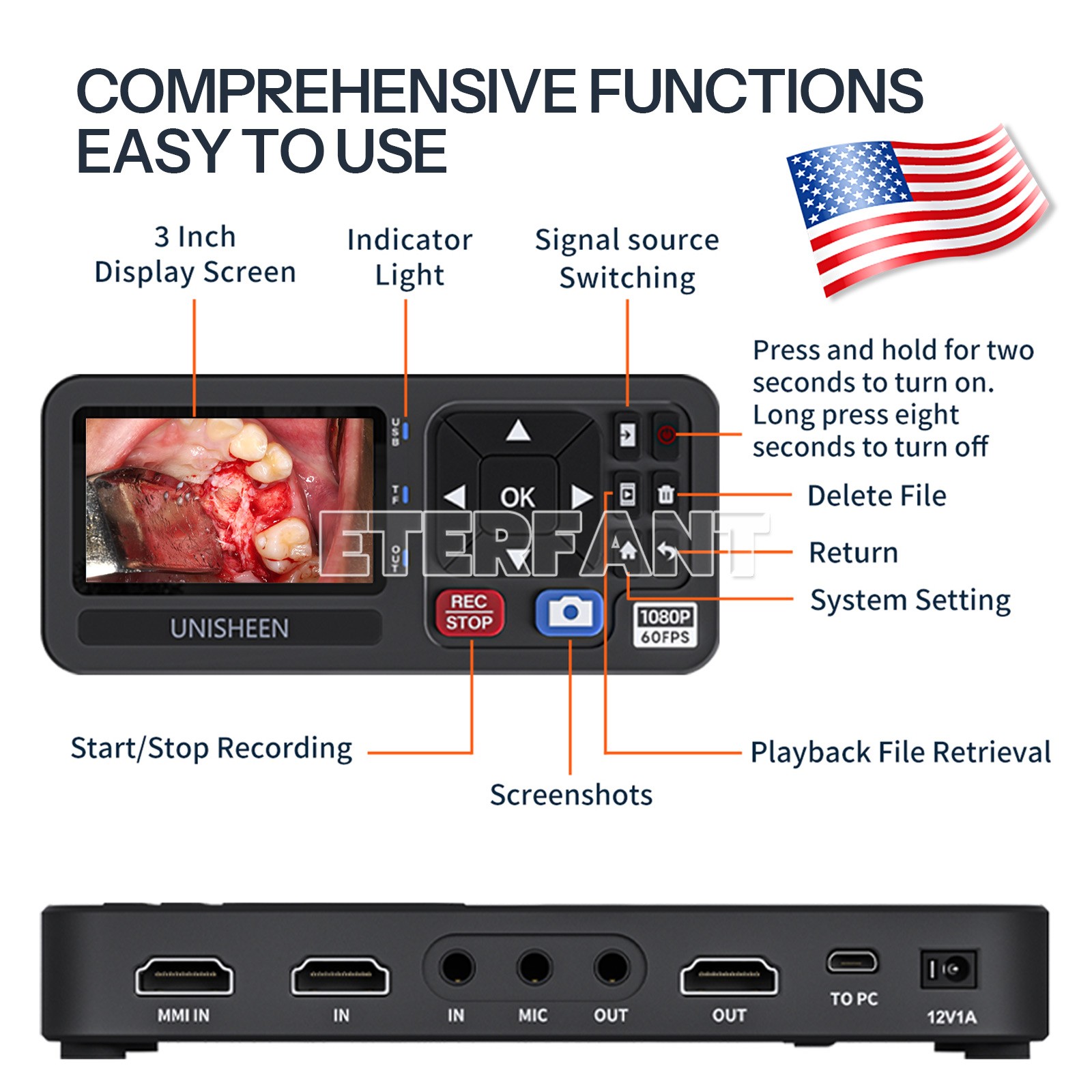 ETERFANT Medical Portable Surgical Recorder for Laparoscopy&Endoscopy Capture US