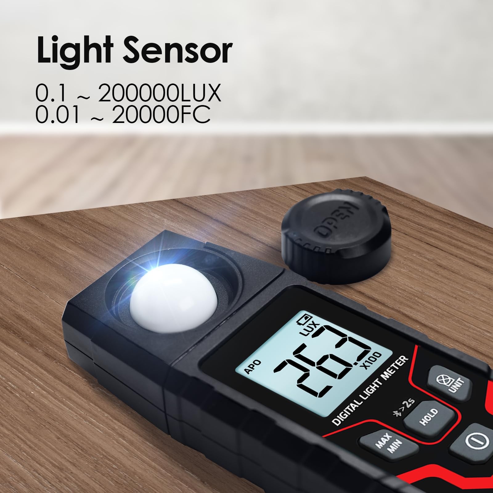 Light Meter Digital Illuminance Meter 0.1~200000 Lux Range Bluetooth Lux Mete…