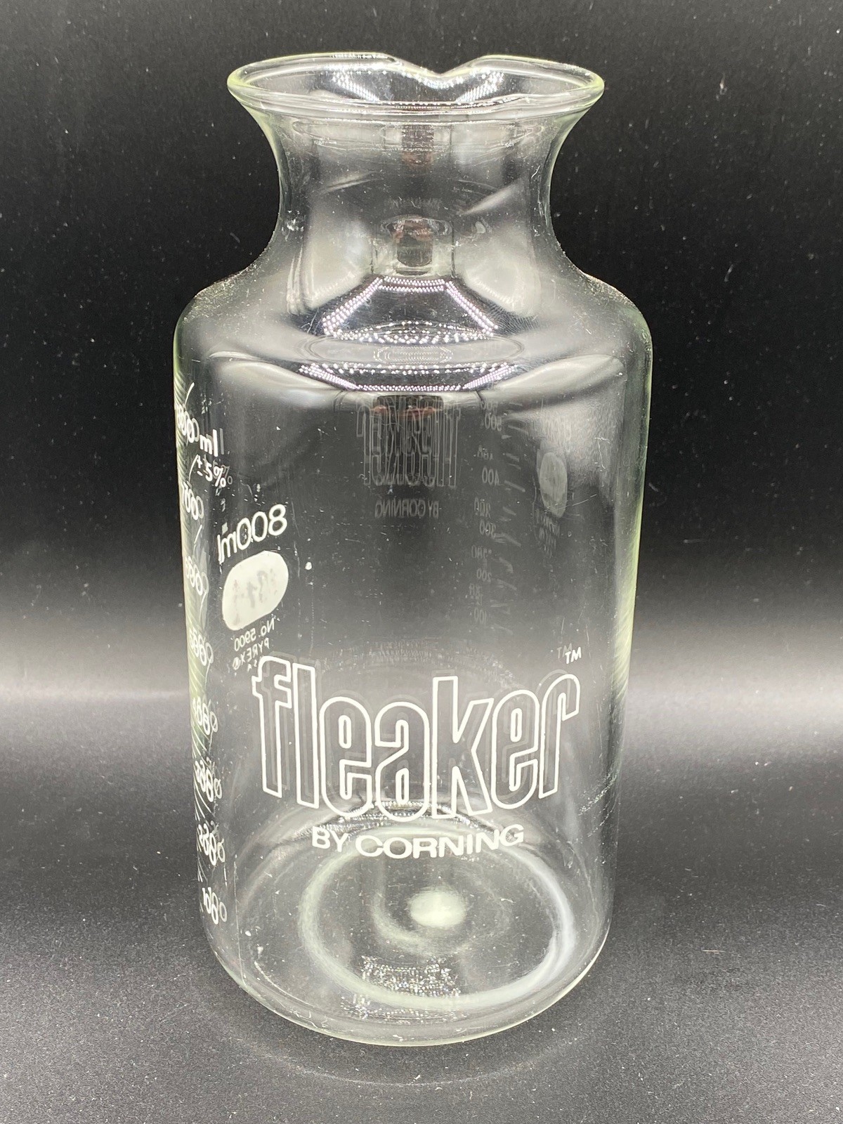 Corning PYREX Glass 800mL Graduated Fleaker Flask Beaker w/o Cap 5900-800 (1/Pk)