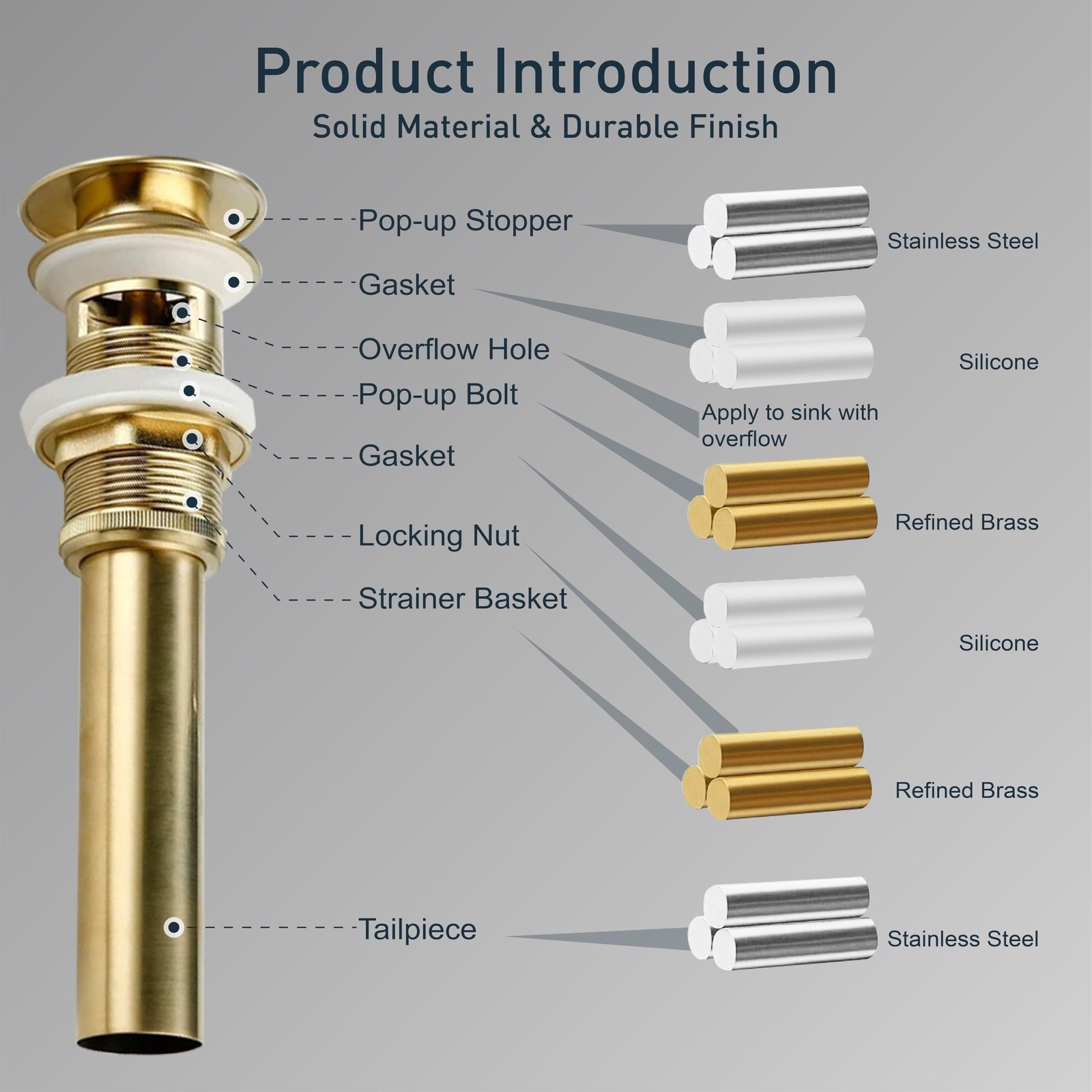 Gold Crystal 3 Hole 8 Inch Brass 2 Handle 2 Tone Widespread Bathroom Faucet Set