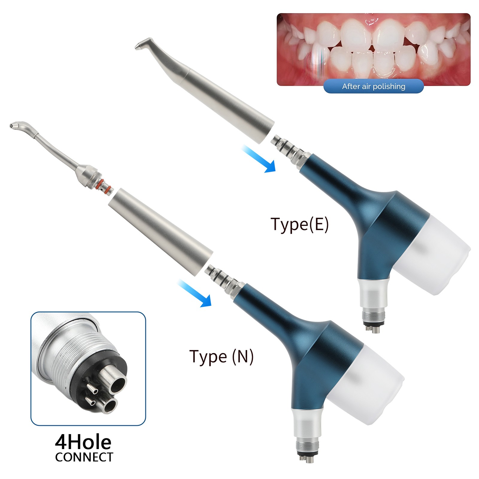 N/E-type Dental Air Flow Teeth Polishing Hygiene Prophy Jet 4 Holes