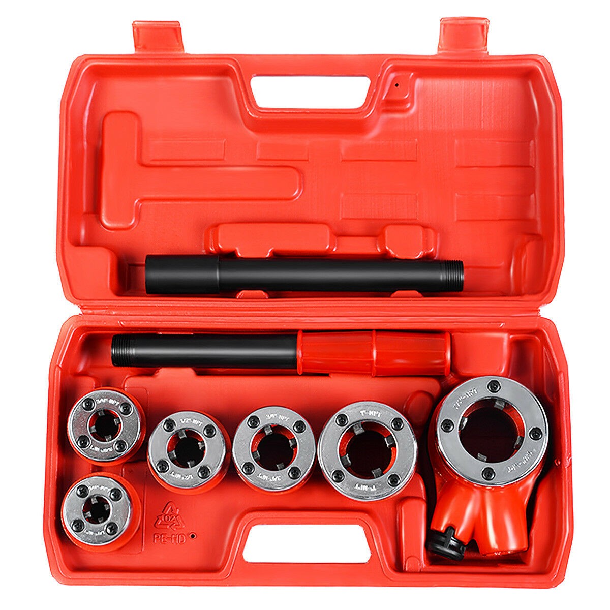 IRONMAX New Ratchet Ratcheting Pipe Threader Kit Set w/ 6 Dies and Storage Case