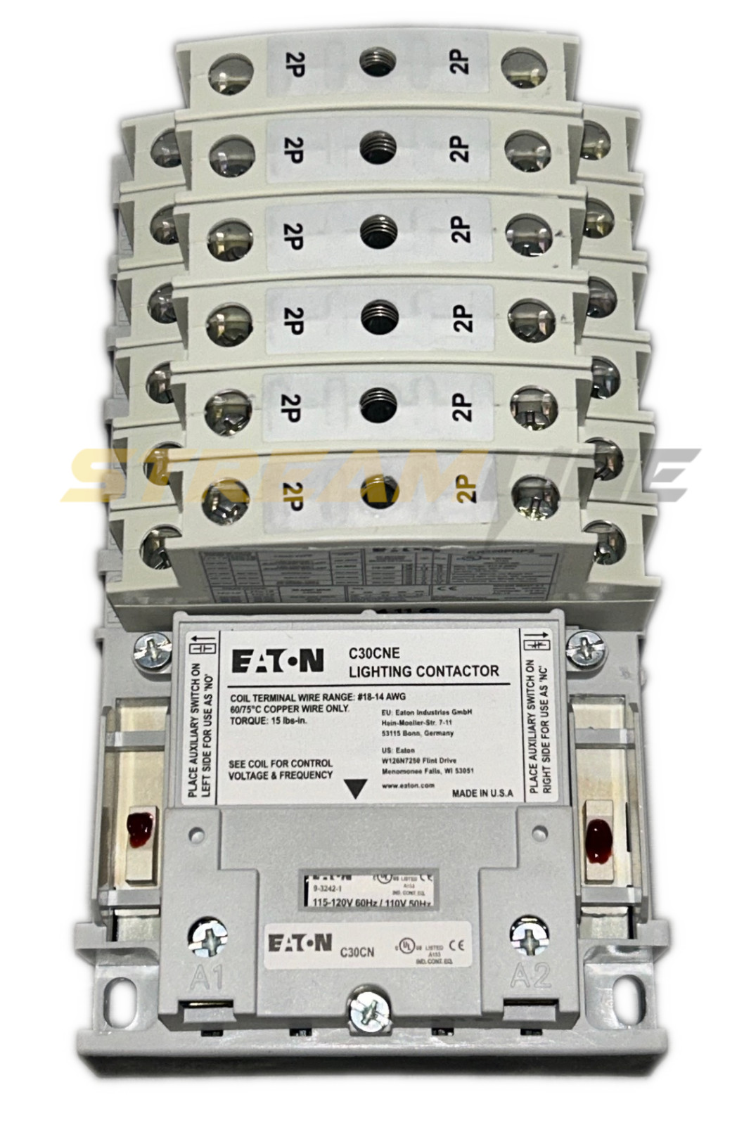 Eaton C30CNE120A0 Electrically Held Lighting Contactor, 30Amp, 120V Coil, 2-Pole