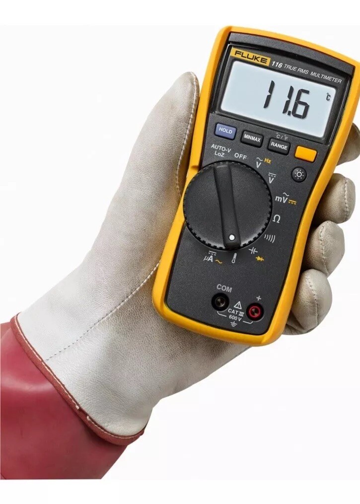 Fluke 116 HVAC AC/DC600V True RMS Digital Multimeter,Temp ,Capacitance ,Ohm,Freq