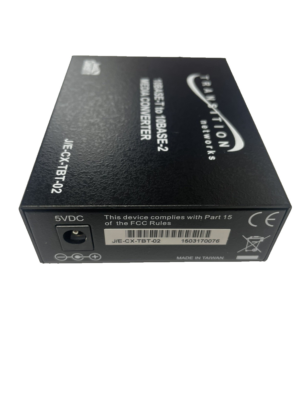 TRANSITION NETWORKS J/E-CX-TBT-02 10BASE-T TO 10BASE-2 CONVERTER