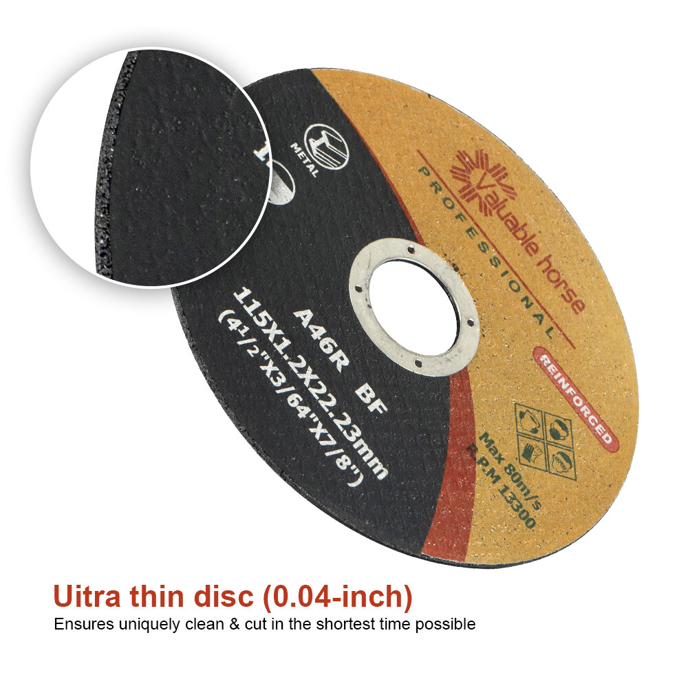 100 Pack 4.5 inch Cutoff Wheels 4.5 Cutting Discs Stainless Steel & Metal