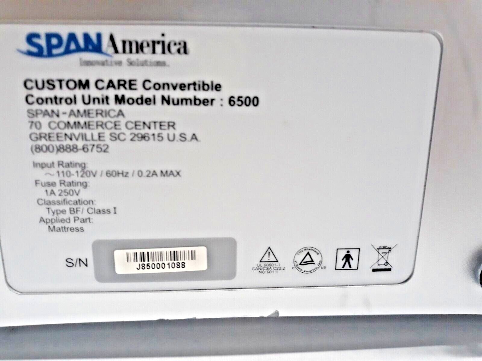 Span America 6500 Custom Care Convertible Mattress Control Unit (P4)
