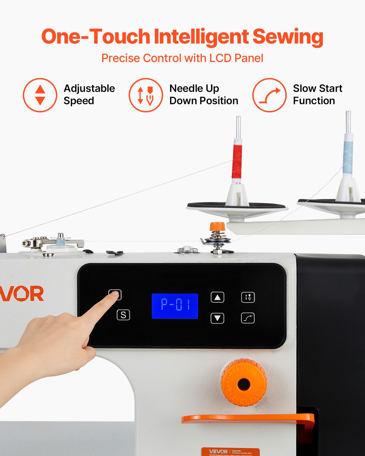 VEVOR Industrial Sewing Machine Lockstitch Sewing Machine Set 550W Servo Motor