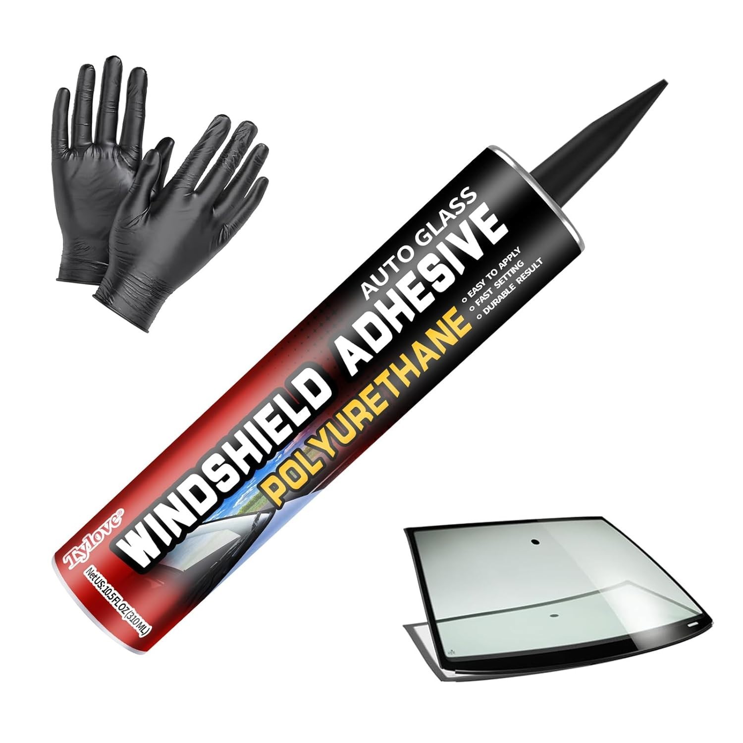 Professional Auto Glass Sealant 10.5oz Weather Resistant Quick Set Adhesive