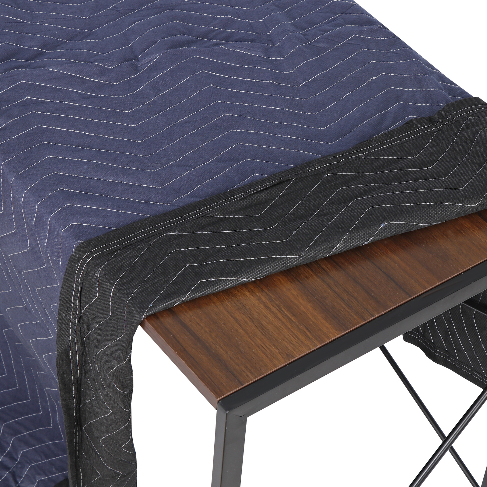 48 Moving Blankets 80″x72″ Protective Shipping Packing Pads Furniture Blue/Black